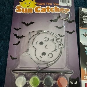 Halloween suncatcher, magic paint poster with jumbo word find and word seek